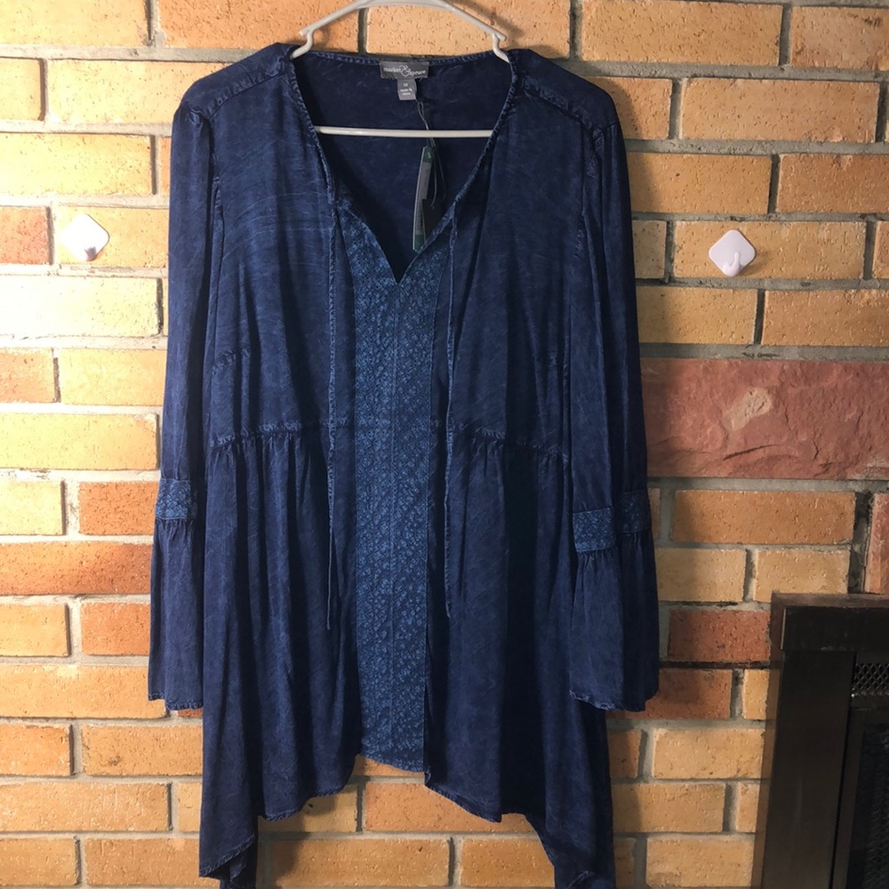 Boho peasant shark bite tunic